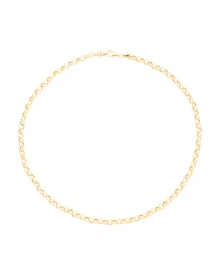 18K Sterling Silver Rolo Chain Necklace For Women