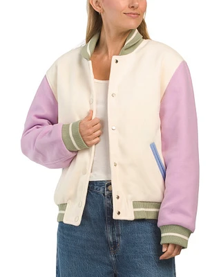 Colorblock Bomber Jacket For Women