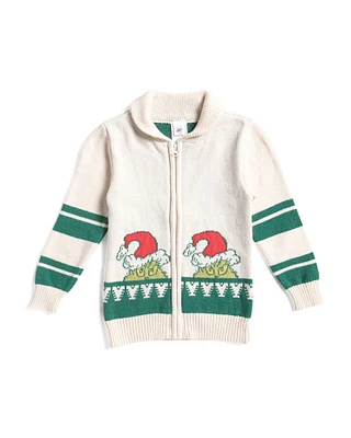 Toddler Boys Zip Front Cardigan Sweater