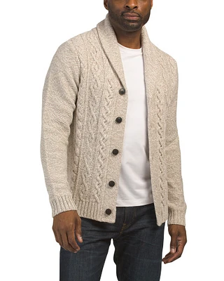 Knit Shawl Collar Cardigan For Men