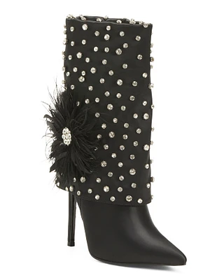 Blaise Rhinestone Stiletto Booties For Women