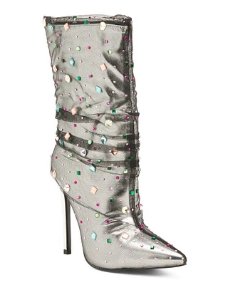 Liora Rhinestone Stiletto Booties For Women