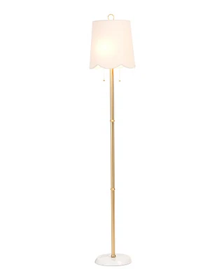 Metal Floor Lamp With Scalloped Shade