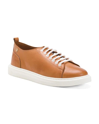 Leather Lace Up Sneakers For Women