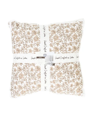 26X26 Set Of 2 Cotton Floral Euro Pillows