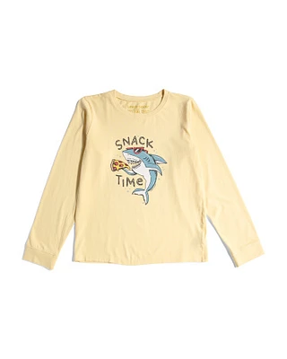 Boy Snack Time Pizza Long Sleeve Top