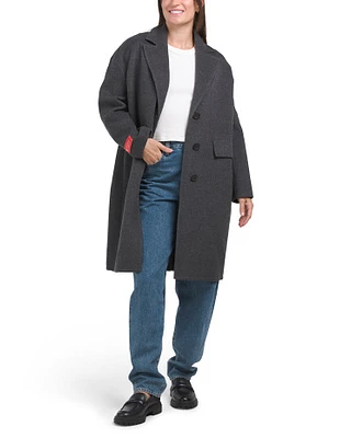 Wool Blend Coat For Women