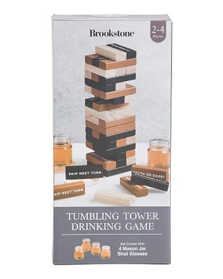 Tumbling Tower Game With 4 Shot Glasses For Men