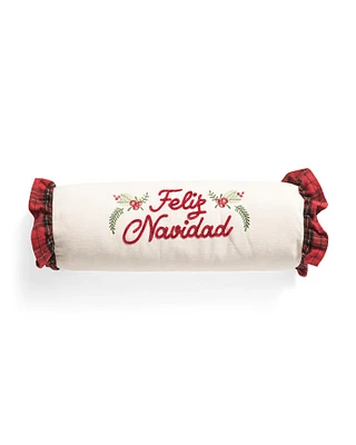 7X20 Feliz Navidad Bolster Pillow