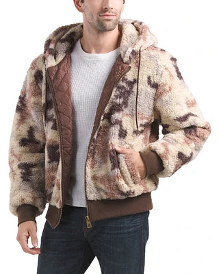 Sherpa Hooded Camo Jacket For Men