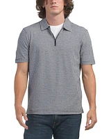 Textured Zip Polo Top For Men