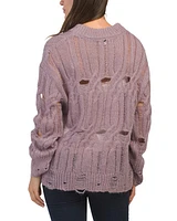 Cable Knit Destructed Sweater