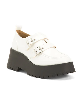 Perri Buckle Lug Sole Loafers For Women