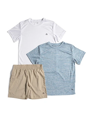 Boys 3Pc Active T-Shirts And Hybrid Shorts Set