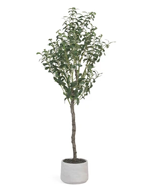 48In Faux Olive Tree In Faux Stone Pot