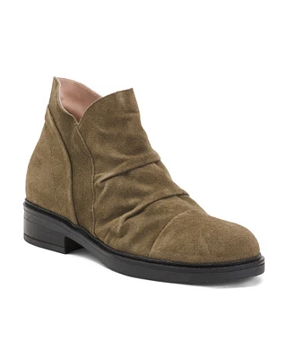 Suede Cap Toe Booties For Women