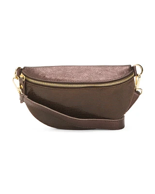 Laminated Leather Belt Bag For Women