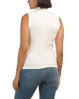 Violet Mock Neck Shell Top For Women