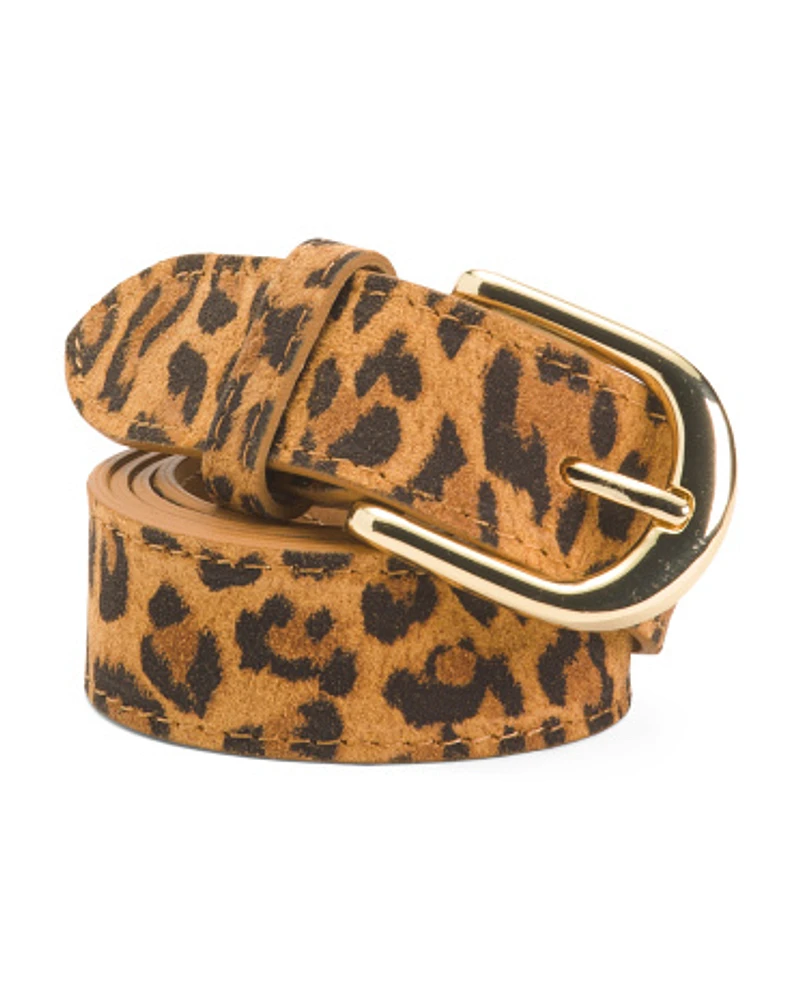 Leather Animal Print Belt For Women