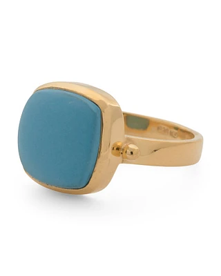 18K Gold Plated Sterling Silver Turquoise Ring