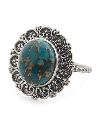 Sterling Silver Blue Copper Turquoise Ring