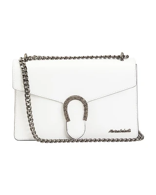 Leather Metal Hardware Flap Over Crossbody