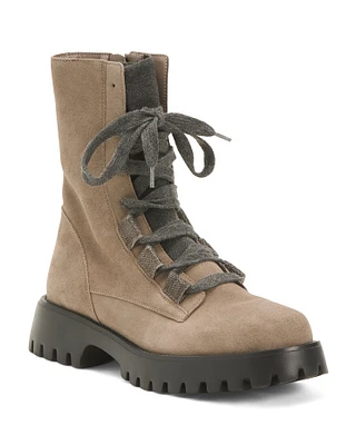 Suede Zabou Lace Up Booties For Women