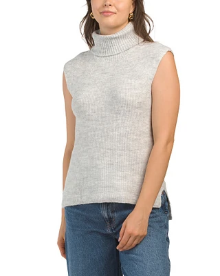 Ribbed Turtleneck Sweater Vest