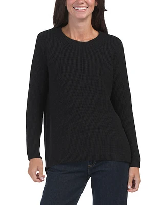 Emma Crew Neck Shaker Stitch Sweater