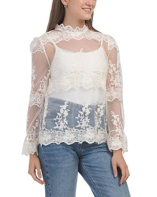 Lace High Neck Top For Women