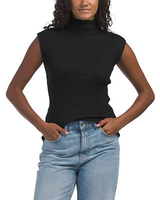 Sleeveless Mock Neck Sweater Top