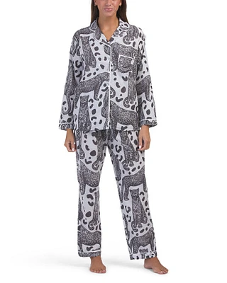 Cotton Animal Print Pajama Set For Women