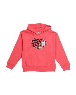 Girls Checkerboard Heart Hoodie