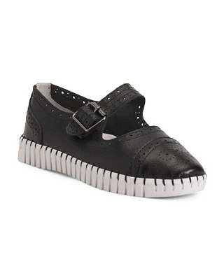 Leather Tw75 Comfort Buckle Flats For Women