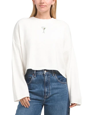 Embroidered Martini Pull Over Sweater