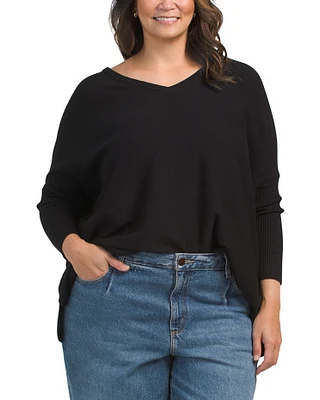 Plus Dolman Sleeve Tunic Sweater For Women