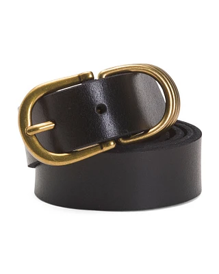 Leather Classic Belt With 4 Rings For Women