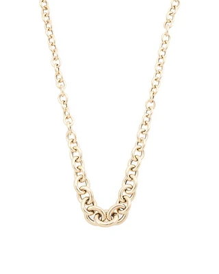 14K Gold Graduated Rolo Chain Necklace For Women