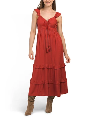 Sleeveless Tiered Maxi Dress For Women