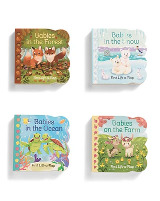 4Pk Animal Babies Lift A Flap Book Set