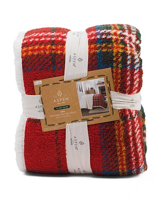 Plaid With Sherpa Back Blanket