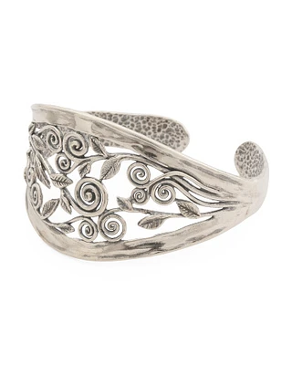 Sterling Silver Leaf Cuff Bracelet