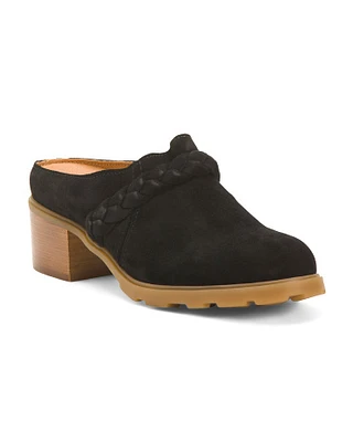 Suede West Heel Mules For Women