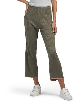 Ribbed Crop Pants With Tipping