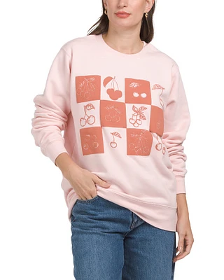 Cherry Print Long Sleeve Sweatshirt