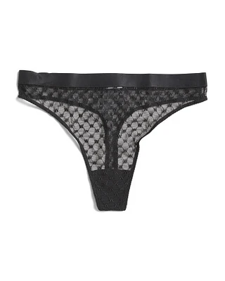 Sheer Logo Thong For Women