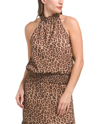 Leopard Print Halter Top For Women