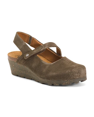 Suede Prog Velcro And Slingback Strap Wedges For Women