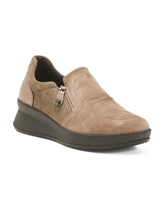 Suede Side Zip Shoes For Women