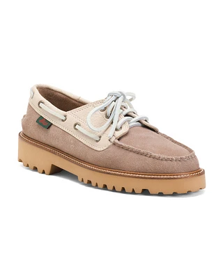 Suede And Leather Super Lug Ranger Camp Moccasins For Women